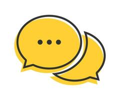 Speech bubble icon in trendy style. Chat symbol. Online conversation, dialog, comment, talking. Outline, flat and colored style icon for web design. Vector illustration.