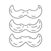 Mustache vector illustration in Doodle. Isolated icon black color in line style.