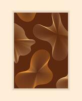 Vector abstract brown notebook cover template with waves lines. Brown, beige colors illustration.