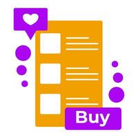 illustration of menu list with buy button vector