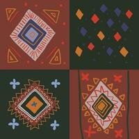 Holiday pattern with patches blanket, autumn cozy abstract pattern vector