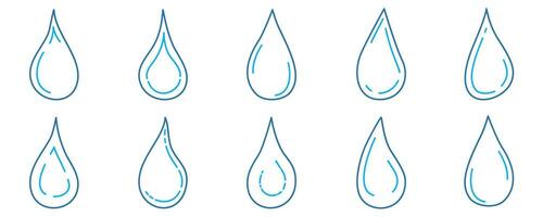 Doodle water drops. Hand drawn sketch illustration of droplets or tears. Vector for print, web, mobile and infographics