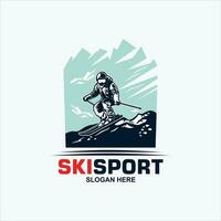 Ski sport graphic with dynamic background vector