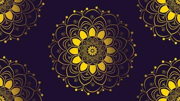 Abstract mandala background in dark purple background. vector