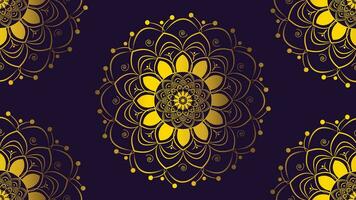 Abstract mandala background in dark purple background. vector