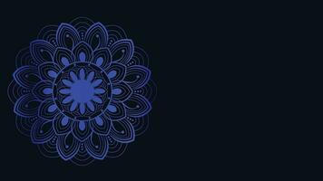 Abstract blue color mandala in dark blue background. vector