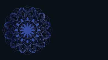 Abstract blue color mandala in dark blue background. vector