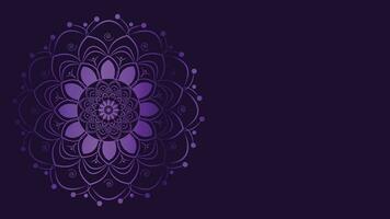 Abstract Mandala in simple style in purple gradient shade in dark purple background. vector