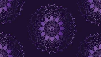 Abstract mandala background in dark purple background. vector