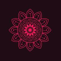 Abstract simple mandala in solid color background. vector