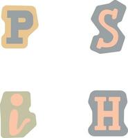 Ransom Note Cut Out Alphabet In Colorful Design. Vector Illustration Set.