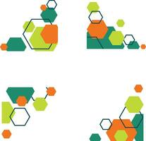 Hexagonal Corner Shape For Abstract Background. Vector Illustration Set.