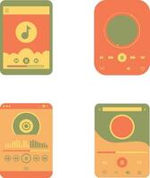 UI Music Player In Flat Design. For Background Music Application. Isolated Vector Set