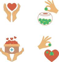 International Day of Charity With Simple Design Style. Vector Illustration Set.