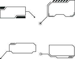 HUD Callout Title In Futuristic Shape. Vector Illustration Set.