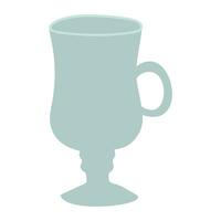 Empty glass for Mulled wine or Hot drink isolated on white background. Vector cartoon Flat illustration.