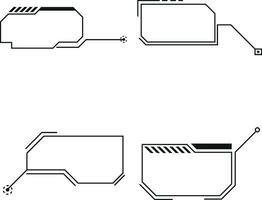 HUD Callout Title In Futuristic Shape. Vector Illustration Set.