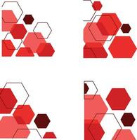 Hexagonal Corner Shape With Flat Design. Vector Illustration Set.