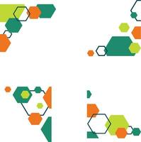 Hexagonal Corner Shape For Abstract Background. Vector Illustration Set.