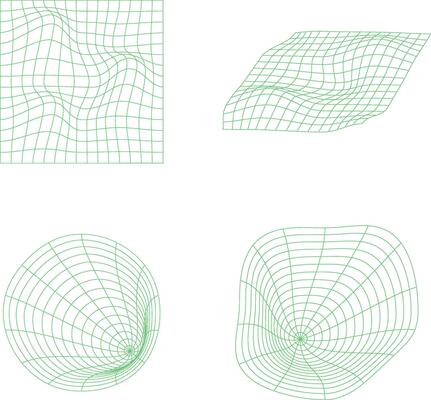 Wireframe Futuristic Shape With Curved Line Design. Isolated Vector Set.