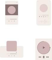 UI Music Player In Flat Design. Isolated On White Background. Vector Illustration Set.