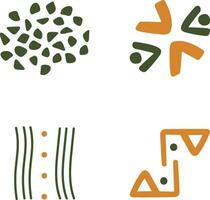 Abstract African Shape With Simple Design. Vector Illustration Set.