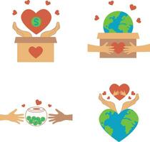 International Day of Charity With Simple Design Style. Vector Illustration Set.