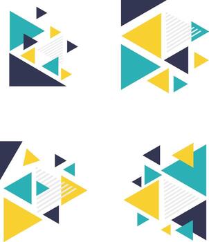 triángulo esquina forma con sencillo diseño. geométrico concepto. vector ilustración colocar.