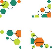 Hexagonal Corner Shape For Abstract Background. Vector Illustration Set.