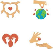 International Day of Charity With Simple Design Style. Vector Illustration Set.