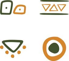 Abstract African Shape With Simple Design. Vector Illustration Set.