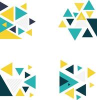 Triangle Corner Shape With Simple Design. Geometric Concept. Vector Illustration Set.