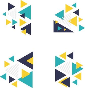 Triangle Corner Shape With Simple Design. Geometric Concept. Vector Illustration Set.