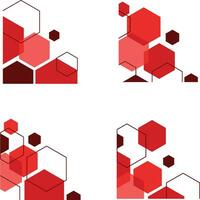 Hexagonal Corner Shape With Flat Design. Vector Illustration Set.