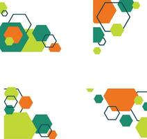 Hexagonal Corner Shape For Abstract Background. Vector Illustration Set.