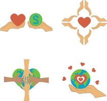 International Day of Charity With Simple Design Style. Vector Illustration Set.