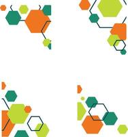 Hexagonal Corner Shape For Abstract Background. Vector Illustration Set.