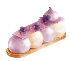 Millefeuille mit cremig Belag Aquarell png