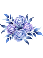 acuarela de azul flores ramo de flores png