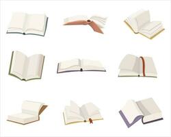 A set of open books. Vector illustration on a white background.