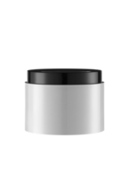 Empty product packaging plastic jar with lid mockup isolated PNG transparent