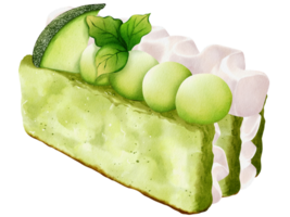 Watermelon millefeuille watercolor png