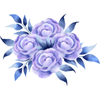 Watercolor blue flowers bouquet png