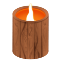 Wood candle watercolor png