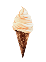 Watercolor of vanilla ice cream png