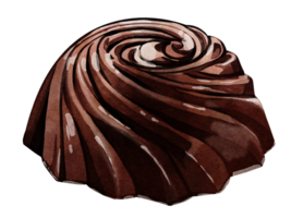 Sombrio chocolate aguarela png