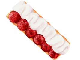 hallon millefeuille vattenfärg png