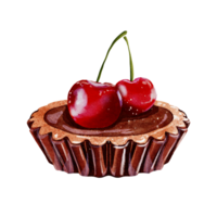 Cherry tart watercolor png