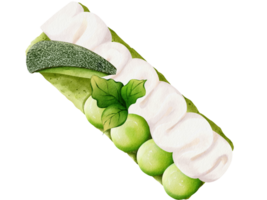 Cantaloupe millefeuille watercolor png
