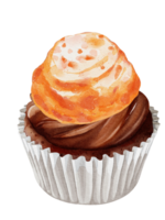 vattenfärg av choklad muffin png